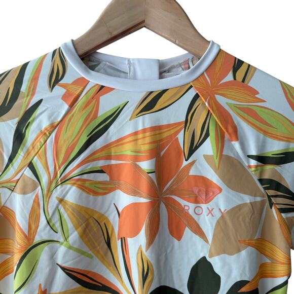 Roxy Long Sleeve UV Tropical Floral Print Bodysuit One Piece Swim Surf Rashguard - Picture 6 of 12